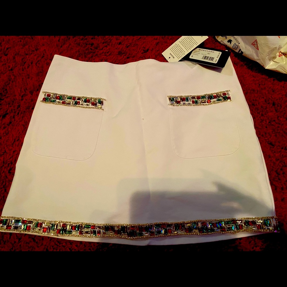 Marciano’s Crystal embellished White Size 6 Skirt